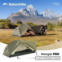 Naturehike Mongar Pro UL kempingo palapinė 20D nailoninė, skirta 1-3 asmenims, turistinė, žygių, atspari lietui, apsauga nuo saulės