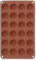 Silikoninė kepimo forma 24 mini keksiukams, ruda, 27,5 × 17 × 1,3 cm
