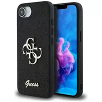 GUESS Case Fixed Glitter Big 4G for iPhone 16e, black