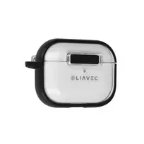 Liavec SlideLock Case for Apple AirPods Pro 3, transparent-black