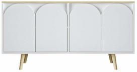 Konsolinis staliukas Kalune Design Venezia 150, balta sp./sapphire oak sp., 45 cm x 150 cm x 80 cm