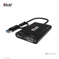 Club3D Adapteris USB Type C/A > HDMI / VGA St/Bu mažmeninė prekyba