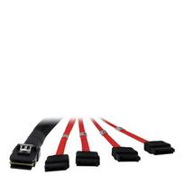INTER-TECH SFF-8087 to 4x SATA Cable (black/red, 1 Meter, partially shielded)