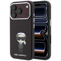 KARL LAGERFELD dėklas, skirtas IPHONE 18 Pro Max/ 17 Pro Max suderinamas su „MagSafe“ (Smooth Ikonik Sketch) (spalva: bordo)