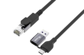 Adapter USB Equip GigaBit USB-C+A->RJ45 St/St 3.00m Black (133103) | 133103 | 4015867244135