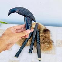 91,44 cm Viktorijos laikų rankų darbo lazda, varno rankena, medinė lazda, gimtadienio dovana, Kalėdų dovana beige