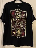 DOM Men's Skeleton Playing Card Spade Graphic T-Shirt - XL Cotton 2XL įvairiaspalvis