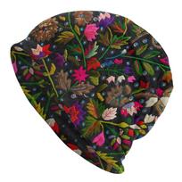 Skrybėlė Vintažinis gėlių siuvinėjimo dizainas Rudens Pavasario kepurės Vyrams Moterims Beanie kepurės Slidinėjimo kepurės Medvilninės kepurės One Size brown