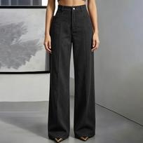 Women's Corduroy Pants Elastic Waisted Loose Comfortable Straight Leg Pant with Pockets XXL white