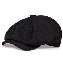 Vyriška kasdieninė kepurė-beretė, pavasariui-rudeniui, retro stiliaus, laisvalaikio kepurė, unisex, aštuonkampė kepurė vyrams, gatvės kepurės, gorros 56-62CM black