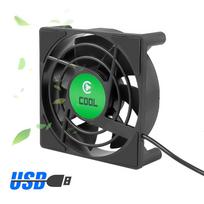 KEBIDU DC 5V USB Mini Cooling Small Fan 7 Blades Cooling Fan for TV Box Set Top Box 80x80x25mm Silent TV Box Radiator With 30cm Cable 5V USB Fan black
