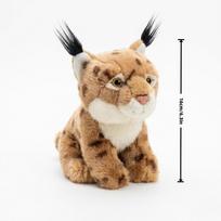 Realistiškas lūšies pliušinis žaislas 6,3 colio Gyvas bobcat pliušinis žvėrelis Minkštas laukinės katės žaislas vaikams ir suaugusiems Kolekcionuojamas namų dekoras beige