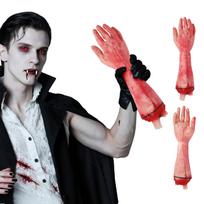 Kraujuotas Netikras Žmogaus Rankos Kūno Dalies Prop Realistiška Nupjauta Galūnė Mirusio Kūno Dalies Dekoracija Helovino Cosplay Vaiduoklių Namų Šventei raudona