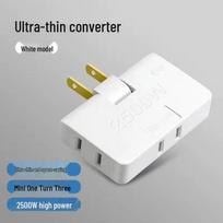 Ultra-Thin 180° Rotating Wall-Mounted Multi-Outlet Adapter Plug white