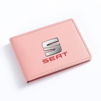 PU odos automobilio vairavimo dokumentų dėklas Kredito kortelių laikiklis Seat Leon 5f Ibiza 6l 6j Leon 1p Cushion Altea Xl Leon Mk juoda