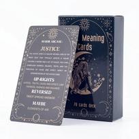 Meaning Tarot Cards 78 Cards Deck English Visions Divination Edition Board Game for Beginners Pocket Size Tarot Learning Deck black