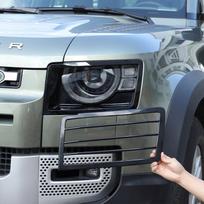 Land Rover Defender 110 -2024 Nerūdijančio plieno Automobilio Priekinių Žibintų Gaubto Apsauginis Tinklinis Dangtelis Priedai Automobilio Modifikavimas Black Style A