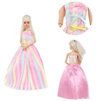 Doll's Wedding Gowns Evening Dresses Set For 11.5in/30cm Dolls Handmade Gorgeous Fashion Party Dress Toy Princess Doll Clothes white
