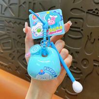 Unzip The Merit Small Wooden Fish Keychain Kapi Capybara Wooden Fish Cartoon Schoolbag Cute Keychain Pendant Pendulum beige