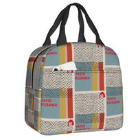 Custom Yayoi Kusama Abstract Art Resuable Lunch Boxes for Women Waterproof Thermal Cooler Insulated Lunch Bag Kids School 22x20x13cm black