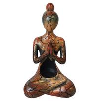 Multifunctional Yoga Goddess Candlestick Abstract Art Design Resin Candle Holders Home Decoration Decorative Sculpture 1 brown