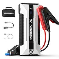 YEPSER YJS20 3000A Peak 12V Car Jump Starter 20000mAh Fast Charge Power Bank 3 Lights for 10.0L Gas/8.0L Diesel A-YJS20-BK gray