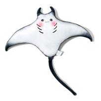Marine Animal Plush Toys Manta Ray Blue Spotted Stingray Black Diamond Stingray Soft Stuffed Pillow for Kids Biology enthusiast white