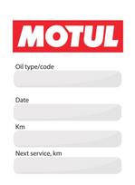 MOTUL Tepalų keitimo lipdukai MOTUL OIL CHANGE STICKER