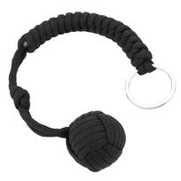 Paracord dirželis Avarinis Lauko Išgyvenimo Įrankis Raktų pakabukas su Plieno Kamuoliuku black