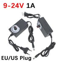 Universal AC 220V To dc 24V Adapters Charger Adjustable Power Supply Adapter 9V-24V 15V 18V 1A 1000ma EU Plug
