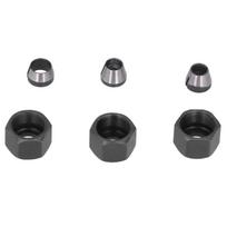 6Pcs Router Collet Adapter Carbon Steel 6mm 6.35mm 8mm Set Kit with Nut for Trimmer