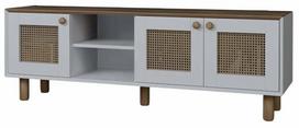 Televizoriaus spintelė Kalune Design Bohemian 1600-143, ruda sp./balta sp., 40 cm x 160 cm x 56 cm