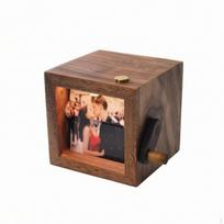 Mechanical Flipbook Box DIY with Hand Crank Interactive Picture brown