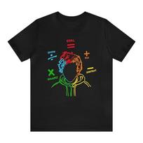 Math Symbols Portrait T-shirt XXXL black