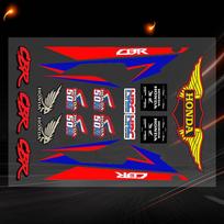 honda-cbr  Japanese Motorcycle Sticker Suitable for Motorcycle Body Reflective Car Sticker Helmet Decal TV7 20x30cm red