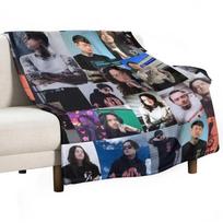 Noah Sebastian photo COLLAGE Throw Blanket Sleeping Bag Warm Thermal christmas decoration Blankets Size: 75*100cm, Weight: 280 GSM gray