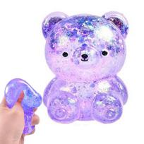 Skaidrus Blizgantis Meškiukas Suspaudžiamas Žaislas Maltodezu Užpildytas Lėto Atsistatymo Streso Atsipalaidavimo Žaislas Nerimo Atsipalaidavimo Kamuoliukas Mielas Kawaii Sensorinis Žaislas rožinė