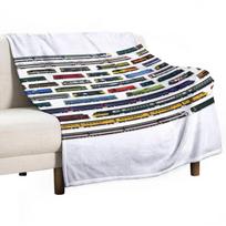 british locomotive collection Throw Blanket Easy Care Comfortable Blanket for Couch 75x100cm (30x40inch) gray