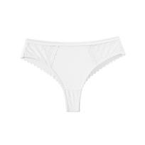 Mid-Low Waist Women's Ice Silk Striped Thong with Lace Trim – Plus Size, Seamless, Sexy, Transparent Underwear. XL juoda
