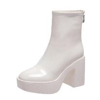 Platforma Moteriški Ankle Boots Oda Mada Aukštakulniai Batai Tendencija Dizaineris Klasikiniai Stori Nauji Batai Goth Žieminiai Botas Mujer 38 black