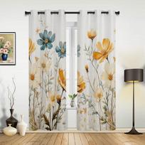 Gėlių Augalų Langų Užuolaidos Svetainei Namams Miegamajam Virtuvei Dekoras Kalėdinė Užuolaida 135W x 92H(cm) x1 beige