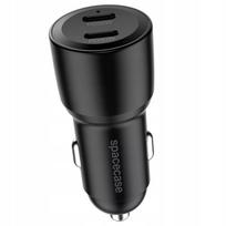 Automobilinis įkroviklis 60W 2x USB-C Type-C greitas įkrovimas QC 3.0 12V/24V