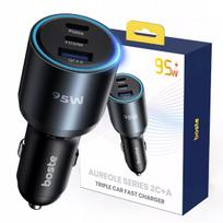 BOSTE greitas galingas automobilinis įkroviklis USB-A USB-C 95W universalus QC PD