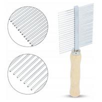 Trixie dvipusės metalinės šukos su medine rankena 17 cm