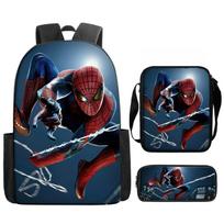 Spider-Man Backpack 3D Digital Print Casual Trendy Laptop Bookbag Large Capacity Water-Resistant for Men Women Students Marvel Merch Black