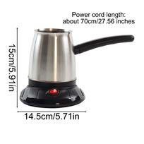 Turkish Coffee Machine 600ml Stainless Steel Kettle Turkish Tea Kettle Coffee Maker For Home Apartment Office Kitchen Cafe Bar gray