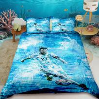 Duvet Cover Lionel Messi Bedding Set, Football Star Duvet Cover Set, Double Size Duvet Cover Set For Decoration 155x200cm black