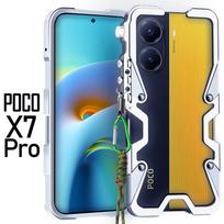 POCO X7 Pro Armor Metalinis Rėmelis su Varžtais Smūgiams Atsparus Dangtelis POCO X7 Aliuminio Buferio Dėklai Heavy Duty Fundas POCO X7 Pro white