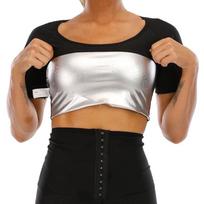 Vensslim Body Shaper Sauna Suits Sweat Slimming Waist Trainer Corset Long Sleeve Fat Burn Shirt Women Workout Tummy Control Tops S-M black