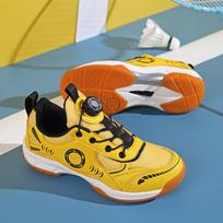 Team Captain All-Season Non-slip Badminton & Table Tennis Shoes with Breathable No-Tie Rotary Buckle for Men, Women, and Kids 34 white
